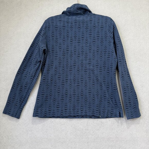 The North Face Sweater Womens Large Blue Cowl Neck Fleece Pullover Textured - Picture 5 of 6